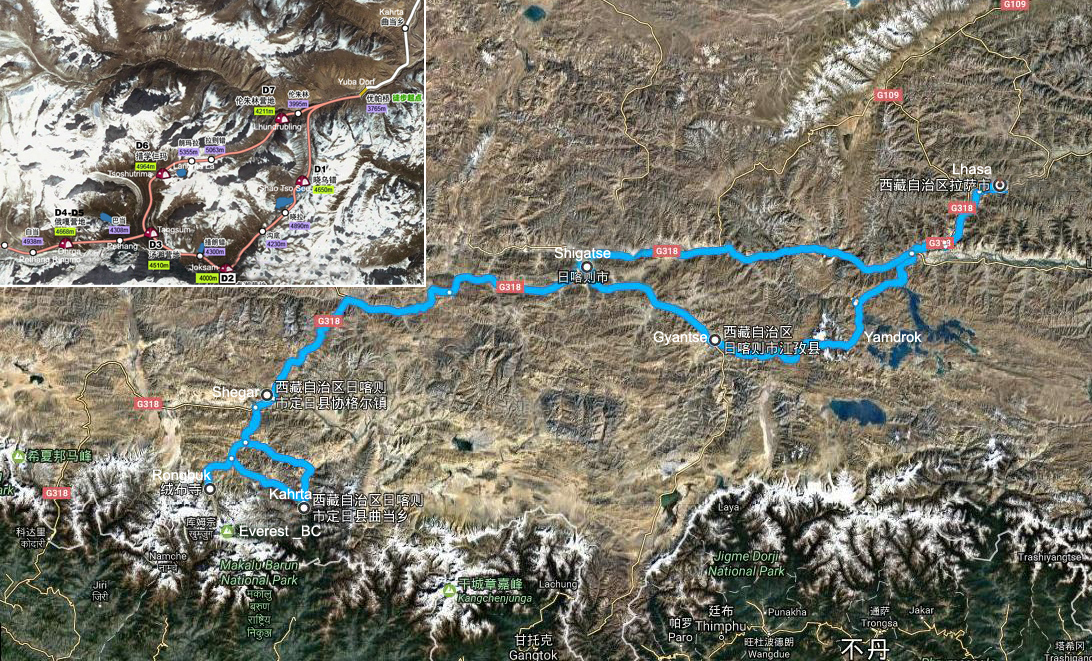 Grande Viaggio di Escursionismo del Tibet per Everest e Makalu