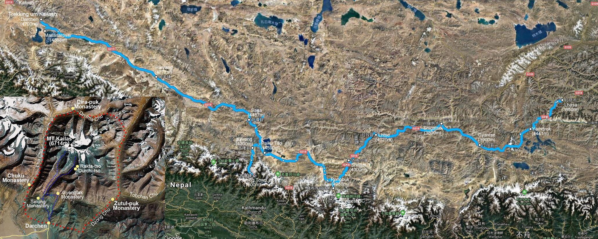 Viaggio Terrestre da Lhasa a Kathmandu con Everest ed Escursionismo a Kailash