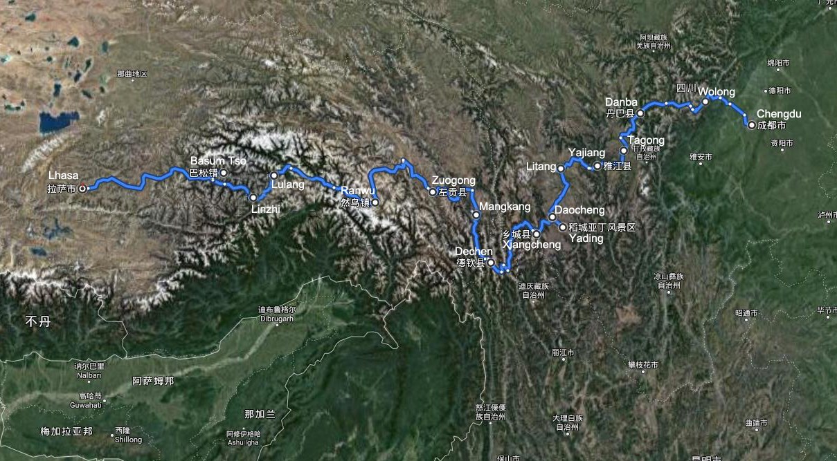 Viaggio via Terra dal Sichuan via Yunnan al Tibet