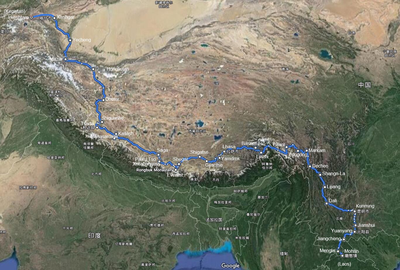 Viaggio del Self Drive dal Yunnan attraverso il Tibet Fino allo Xinjiang