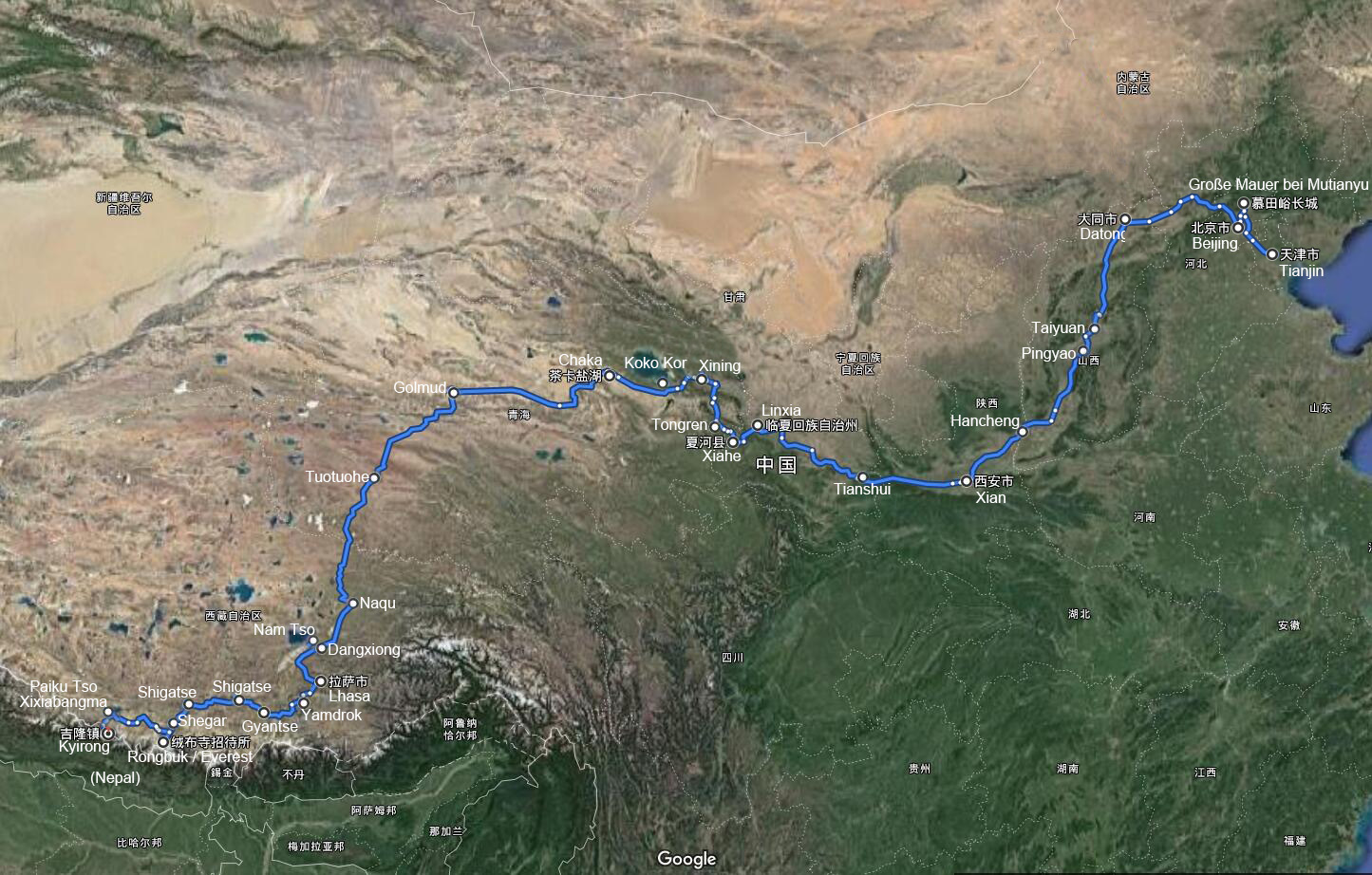 Viaggio del Self Drive da Port City Tianjin al Tibet