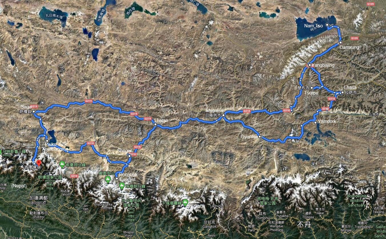 Viaggio del Self Drive a Nam Tso e l'Everest BC in Tibet