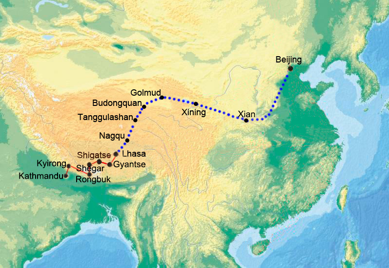Viaggio via Terra da Pechino via Xi'an, Lhasa ed Everest a Kathmandu